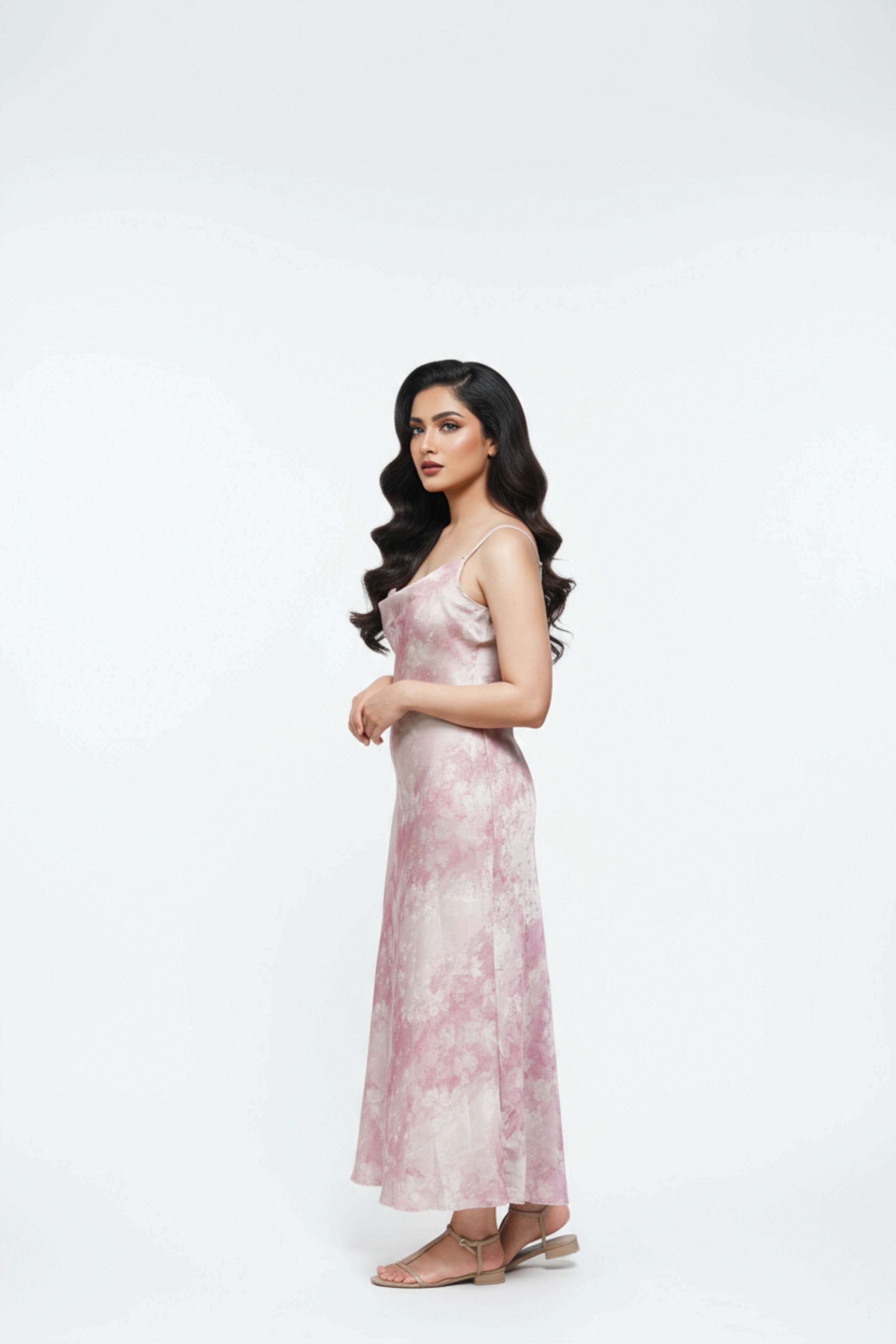 Rosé Mist Satin Dress